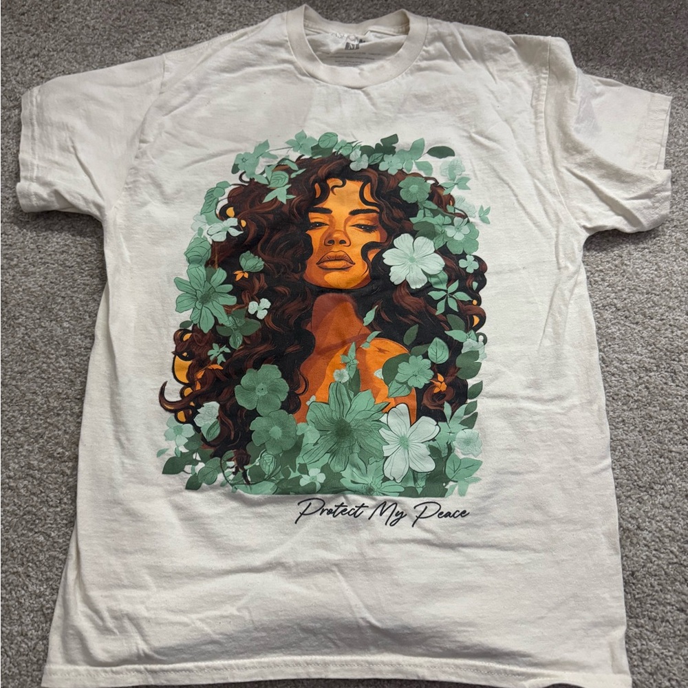 Fashion Nova White Graphic Tee - Protect My Peace